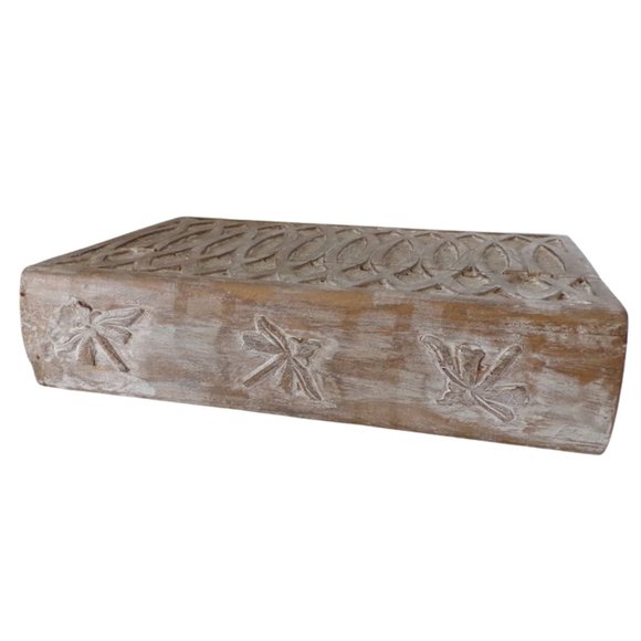 Carved Wooden Bible Box Holder Keepsake Box Hinged Lid   3108 - Picture 9 of 10